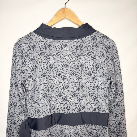 Athleta Wellington Faux Wrap Stretch Dress Floral Gray Long Sleeve Size S - Picture 7 of 9